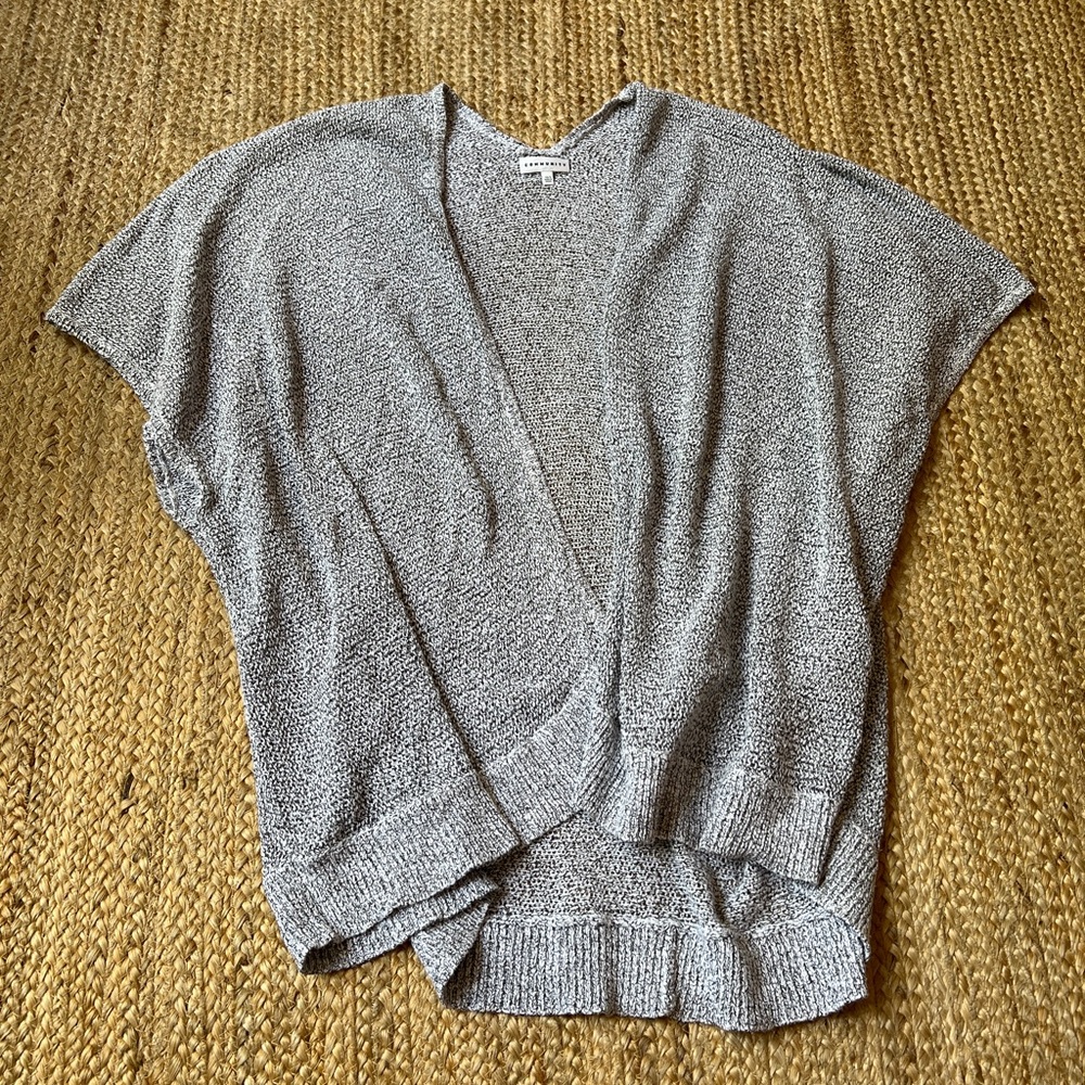 Aritzia Community Oversized Gray Knit Open Cardigan